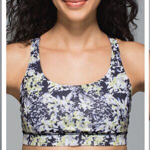 Lululemon Energy Bra Crosscourt Petal Black Clarity Yellow/Black - Size 4